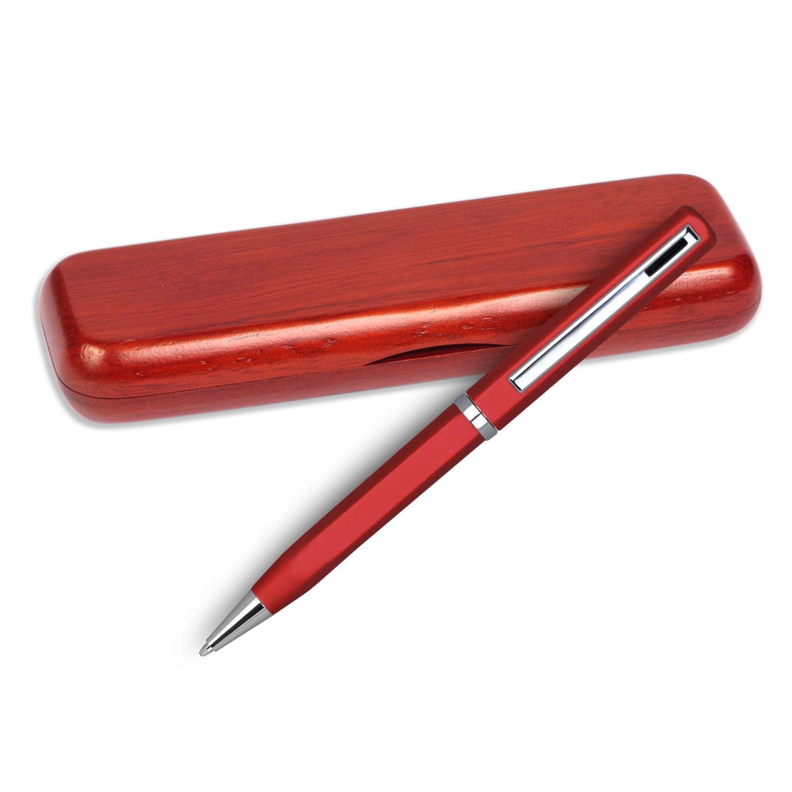 Elica Ball Pen - Red with Single Gift Box Rosewood