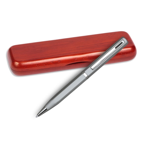 Elica Ball Pen - Silver with Single Gift Box Rosewood