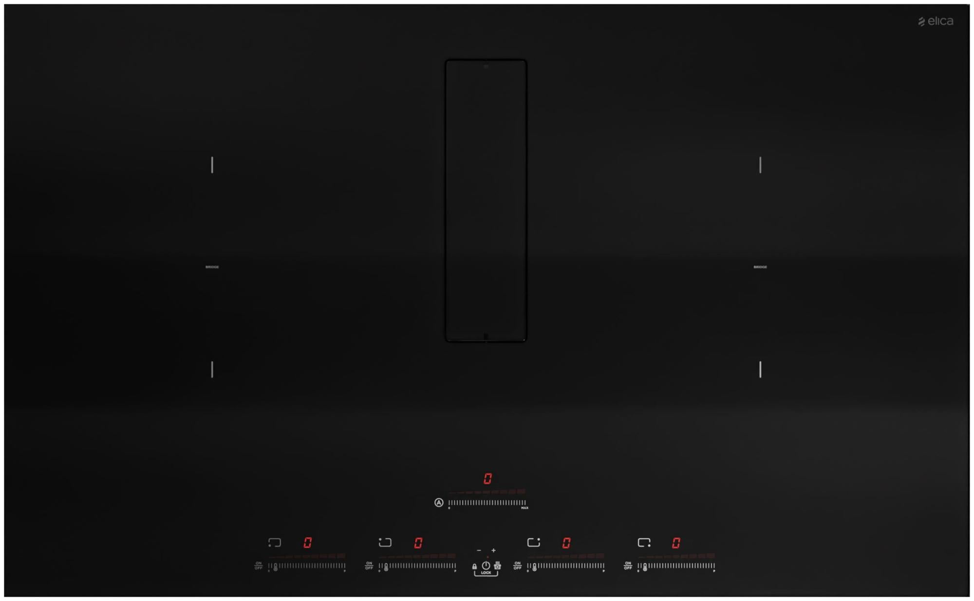 Elica Enf436 Nikola Tesla Flux Series 36" Wide 4 Burner Induction Cooktop - Black