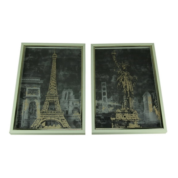 Elico LTD Set of 2 Paris and New York City Adventure Framed Art Prints