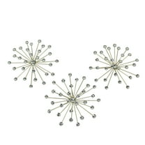 Elico Ltd. Jeweled Metal Bursting Star Wall Mounted Hanging Sculpture Set of 3 Burst