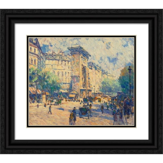 Elie Anatole Pavil 17x15 Black Ornate Wood Framed Double Matted Museum Art Print Titled - Porte Saint-Denis