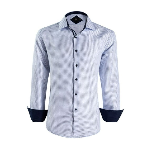 Elie Balleh Baby Blue Boy's Slim Fit Print Button-Down Shirt