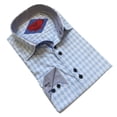 thumbnail image 1 of Elie Balleh Blue Solid Textured Boys Button Down Shirt, 1 of 1