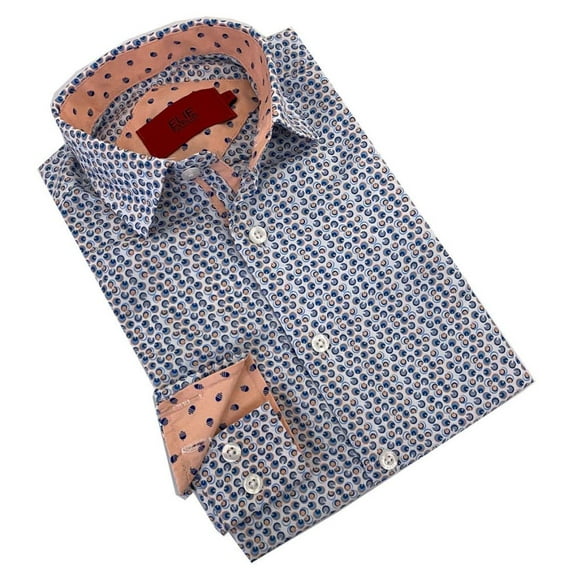 Elie Balleh Boy's Baby Blue Printed Button Down Shirt