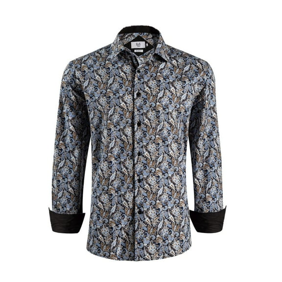 Elie Balleh Boy's Black Slim Fit Paisley Sport Button-Down Shirt