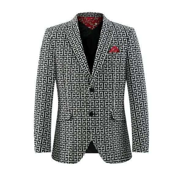 Elie Balleh Boy's Logo Brocade Blazers Sports Coat Jacket BLACK - S/4