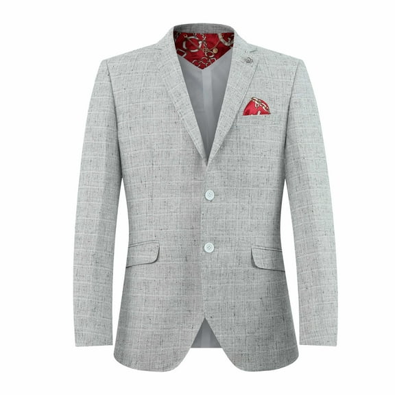 Elie Balleh Boy's Melange Blazers Sports Coat Jacket Silver - S/4