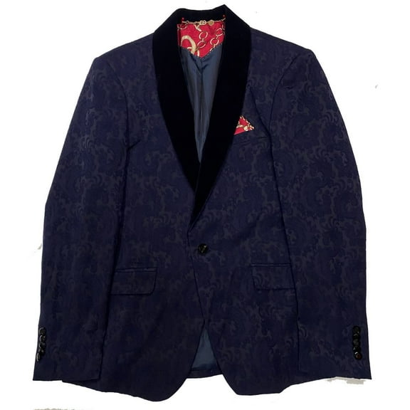 Elie Balleh Boy's Navy Paisley Blazer Jacket