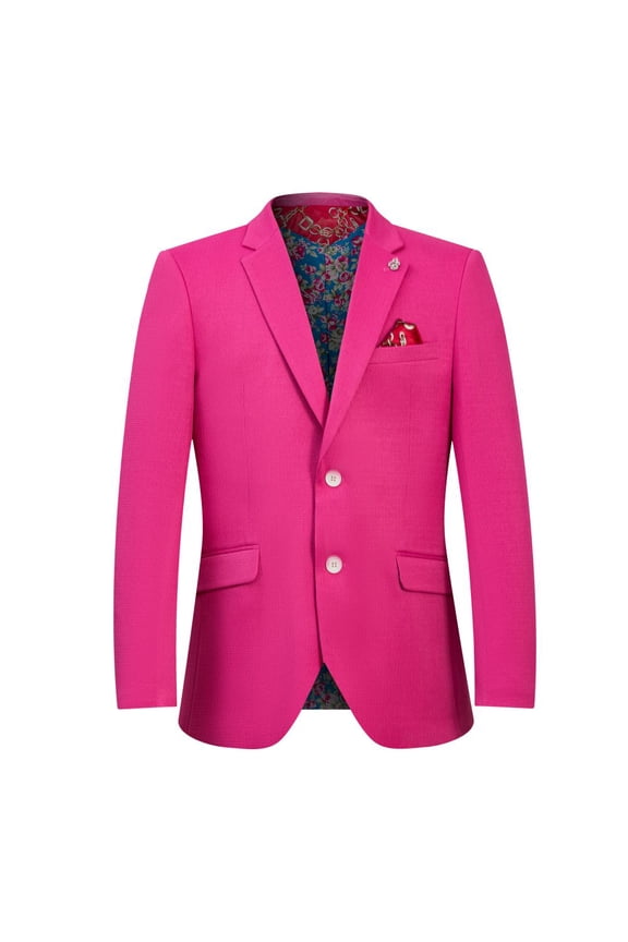 Boy's Solid Blazers Sports Coat Jacket PINK - S/8