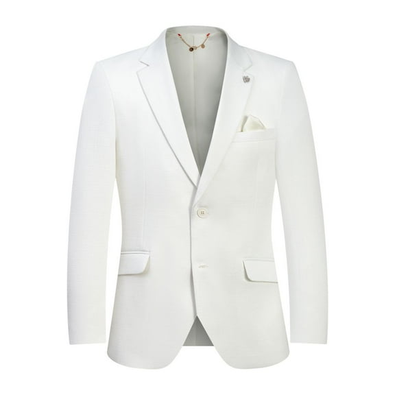 Elie Balleh Boy's Solid Blazers Sports Coat Jacket WHITE - M/10-12