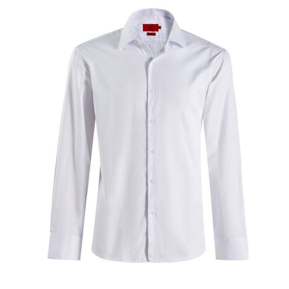 Elie Balleh Boy's White Slim Fit Solid Button-Down Shirt