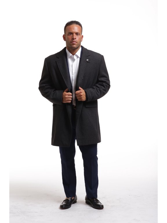 Charcoal Pea Coat Men Coats