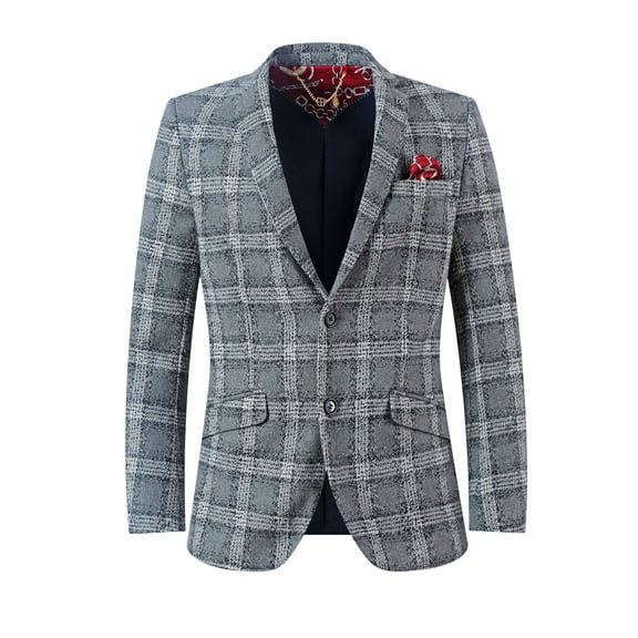 Elie Balleh Grey Herringbone Men's Blazers Sports Coat Jacket