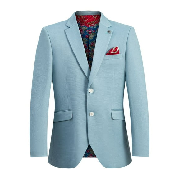 Elie Balleh Men's Baby Blue Solid Blazers Sports Coat Jacket