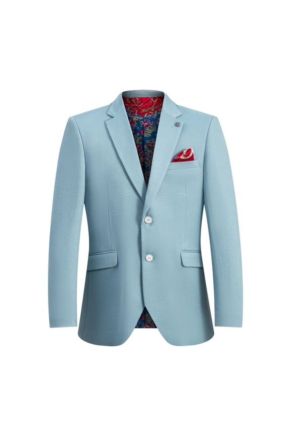 Men's Baby Blue Solid Blazers Sports Coat Jacket