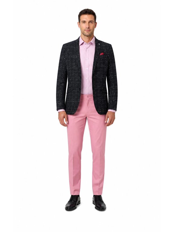 Plaid Boucle Sportcoat for Men By Elie Balleh - BLACK, S/34-36