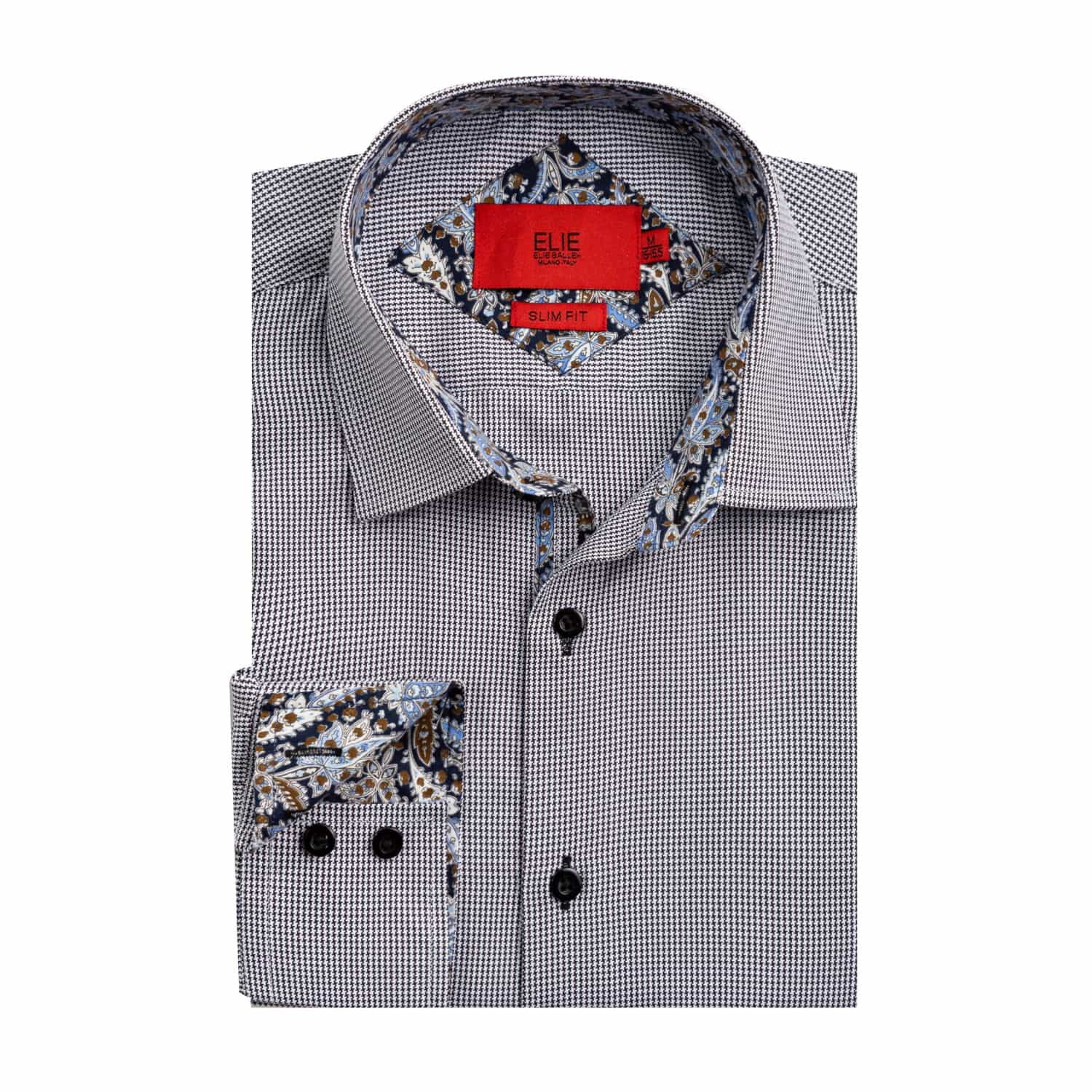 elie balleh dress shirt Elie Balleh Men's 100% Cotton Slim Fit Long Sleeve Solid Dress Shirt