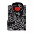 thumbnail image 1 of Elie Balleh Men's Black Slim Fit Swirl Print Button-Down Shirt, 1 of 1