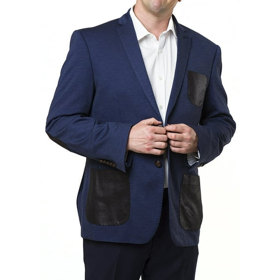 Elie Balleh Men's EBBW1542 Two Tone Slim Fit Jacket - Navy - 2XL