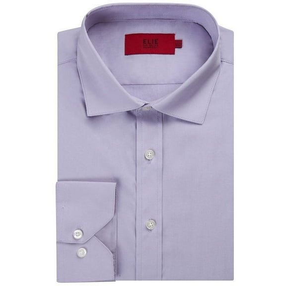 Elie Balleh Men's EBSH37 Cotton Slim Fit Long Sleeve Solid Dress Shirt - Lavender - XL