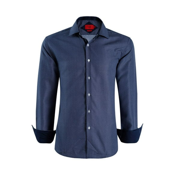 Elie Balleh Men's Navy Slim Fit Honeycomb Button-Down Shirt