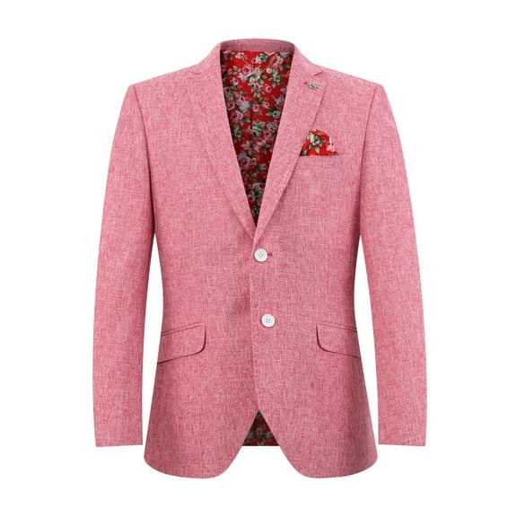 Elie Balleh Men's Pink Solid Blazers Sports Coat Jacket
