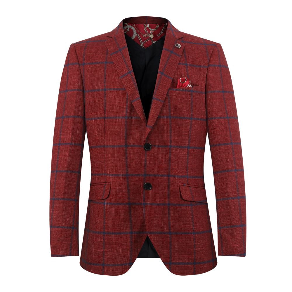 Elie Balleh Men's Red Plaid Blazers Sports Coat Jacket - Walmart.com