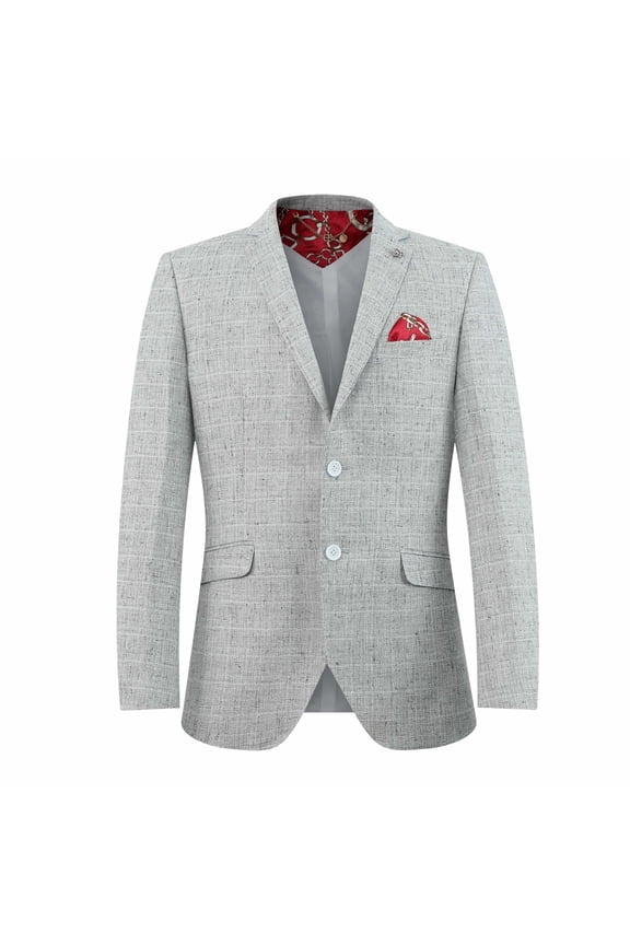 Men's Silver Melange Blazers Sports Coat Jacket