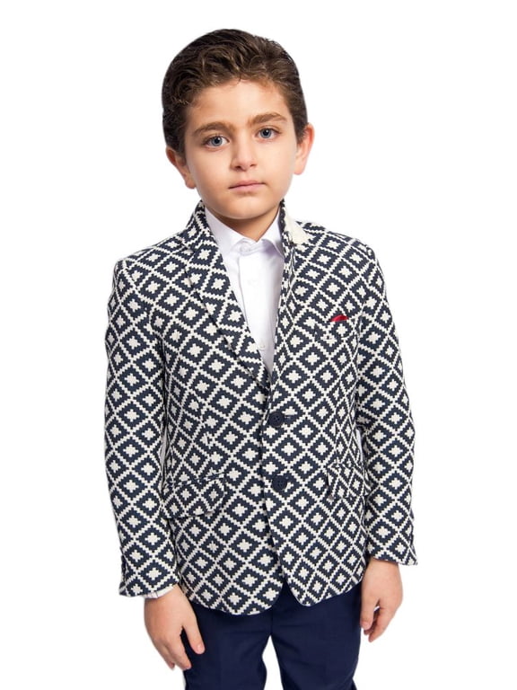 Navy Postage Stamp Boucle Boy's Blazers Sports Coat Jacket