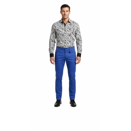 Classic Twill Five-Pocket Pants for Men - ROYAL, 30