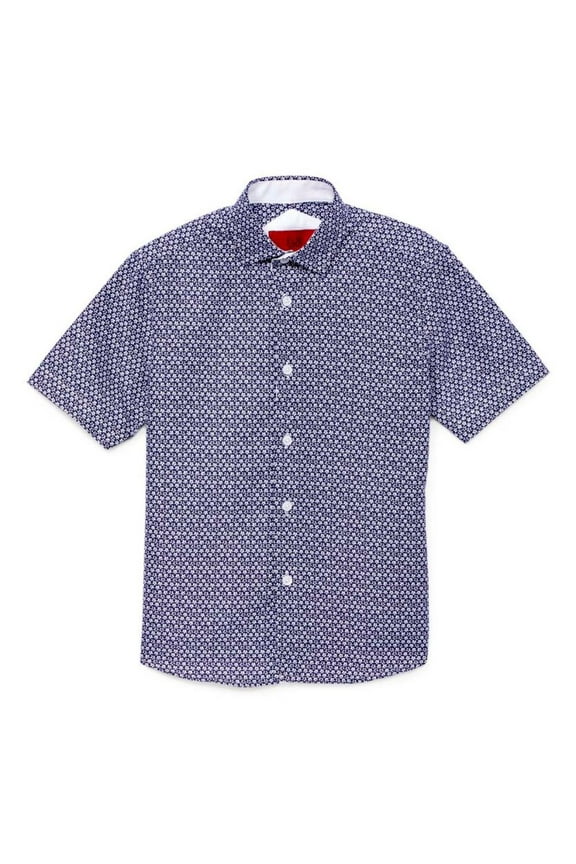 Short Sleeve Navy Floral Neat