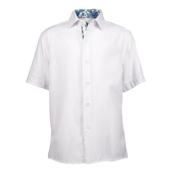 Elie Balleh Short Sleeve Solid White Jacquard