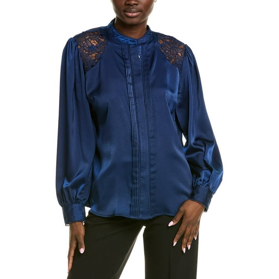 Elie Tahari womens  Esperanza Blouse, xs, Blue