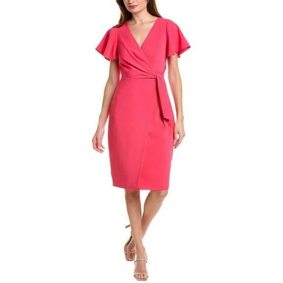 Elie Tahari womens Faux Wrap Dress, 6, Pink