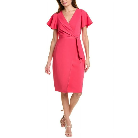 Elie Tahari womens Faux Wrap Dress, 8, Pink
