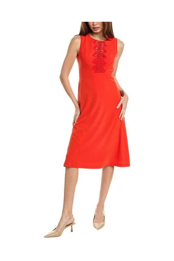 womens  Lace Applique Midi Dress, 4