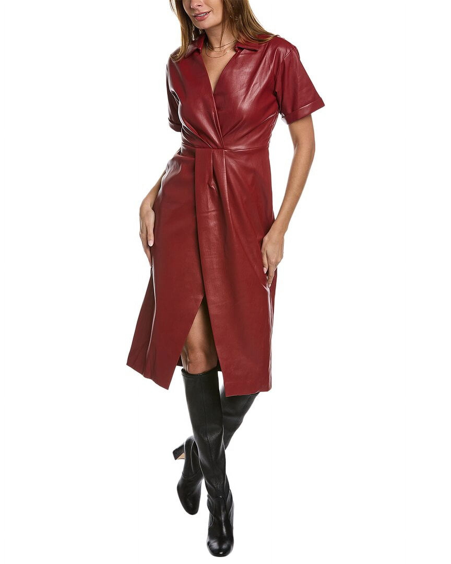 red tahari dress Tahari Women's Fit & Flare Midi Shirtdress - Red