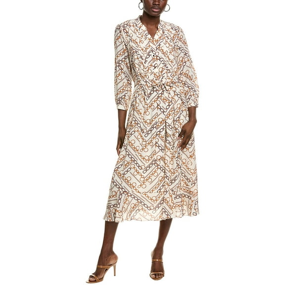 Elie Tahari womens Mila Midi Dress, l, White