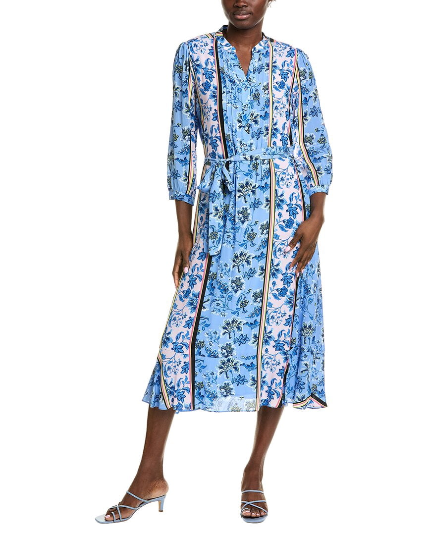 Elie Tahari womens Mila Print Dress, l, Blue