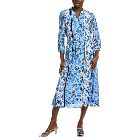 Elie Tahari womens Mila Print Dress, l, Blue