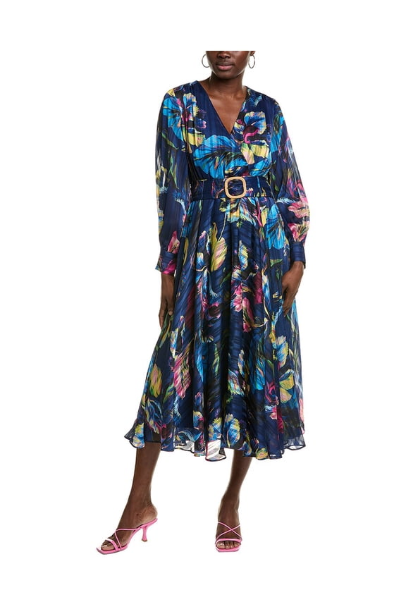 womens  Milena Midi Dress, 8, Blue