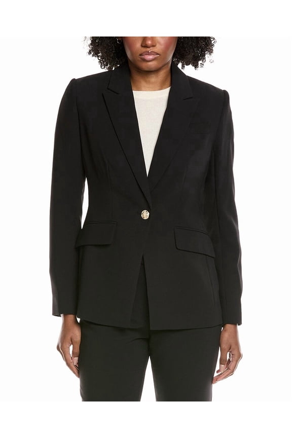 womens Notch Collar Blazer, 6, Black