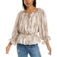 thumbnail image 1 of Elie Tahari womens  Off-The-Shoulder Silk Blouse, m, Beige, 1 of 3