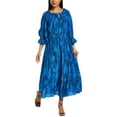 thumbnail image 1 of Elie Tahari womens  Off-The-Shoulder Silk Midi Dress, XS, Blue, 1 of 3