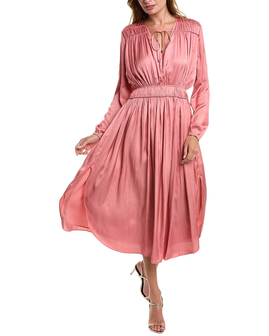 Elie Tahari womens Shirred Maxi Dress, s, Pink