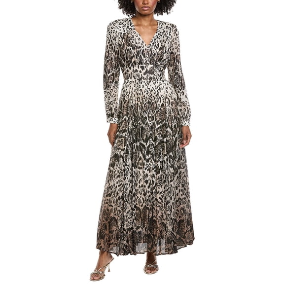 Elie Tahari womens Silk-Blend Maxi Shirtdress, 2