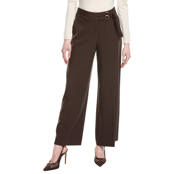 Elie Tahari womens Straight Leg Pant, 4, Brown