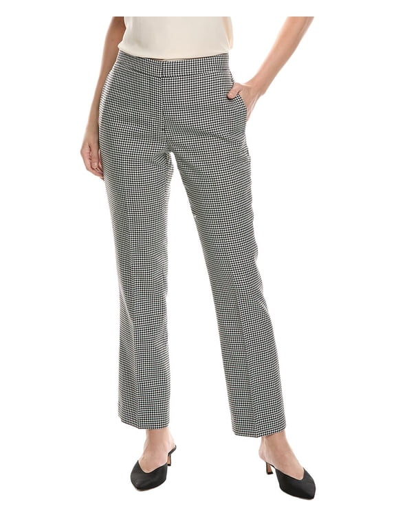 womens Straight Leg Wool-Blend Trouser, 2, Black
