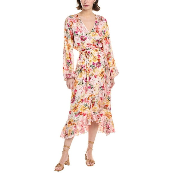 Elie Tahari womens  The Charlotte Embroidered Silk-Blend Maxi Dress, 2, Pink